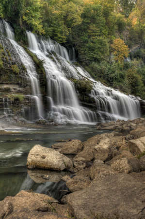 Twin Falls in Rock Island state park Tennessee.の写真素材