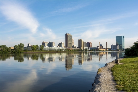 A panoramic view of downtown Toledo Ohioの写真素材