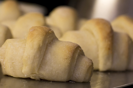 Closeup of a fresh baked crescent dinner rolls.の写真素材