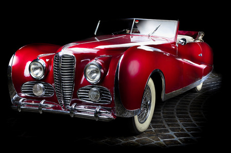 Delahaye 175 Adler Trumpf Junior brown luxury retro car Cabrio Limousine dark background