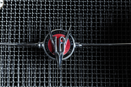 Cadillac V-16 vintage retro car Adler Trumpf Junior brown luxury retro car Cabrio Limousine dark backgroundのeditorial素材