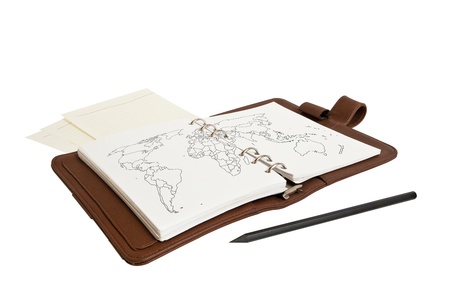 World map hanging on the book: Data source: NASA