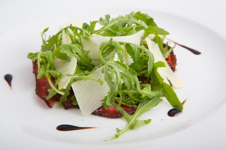 Tuna salad with arugula and parmesan cheeseの写真素材