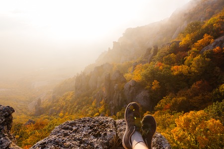 Autumn in the mountains of Crimea peninsulaの写真素材