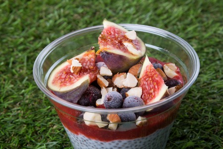 Chia based organic raw breakfastの写真素材