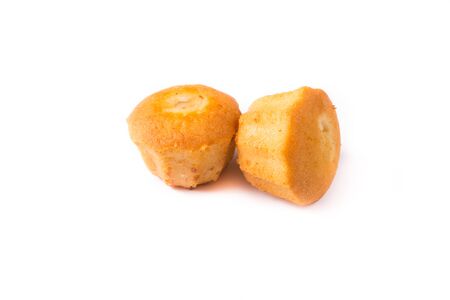 Freshly baked muffins on a whiteの写真素材