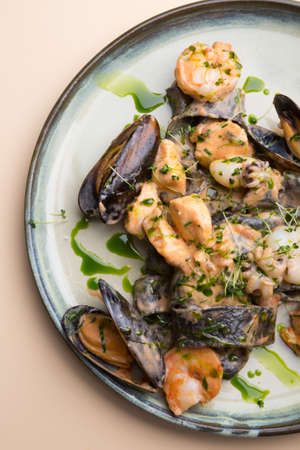 Tuna salad with avocado, mango and cilantroの写真素材