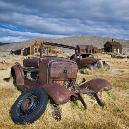 Old cars in Bodie, California