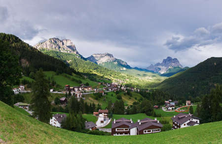 Village in Italian Alps, Tirol, Dolomite, summerの写真素材