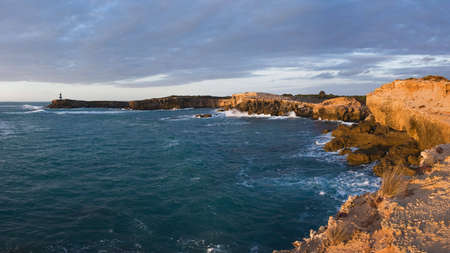 Coast of Robe town in Australia, panorama, sunsetの写真素材