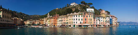 Portofino panoramic view from laguna side, summerの写真素材