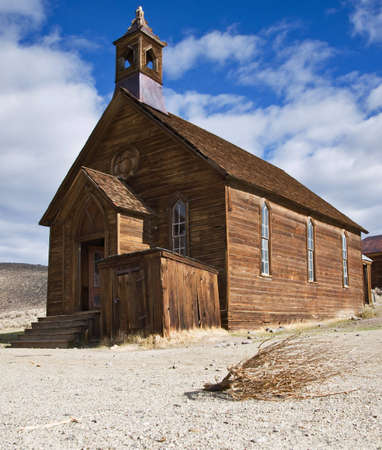 Old wooden church in Bodie, ghost town in the Bodie Hills の写真素材