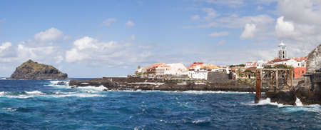 Panorama of Garachico village, Tenerife, Canarian Islands, Spainの写真素材