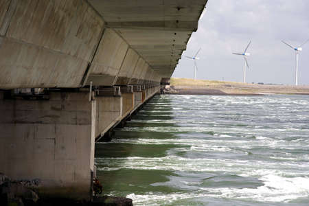The oosterscheldekering in Zeeland, Netherlands.の写真素材