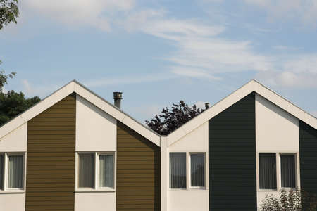 Two houses forming a pleasant patternの写真素材