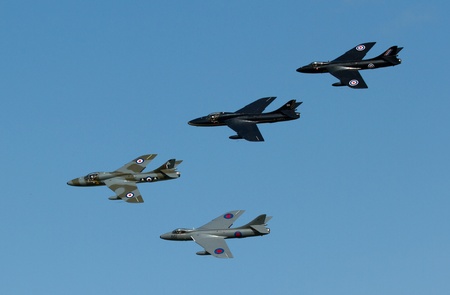 Hawker Hunters on a dutch airshowのeditorial素材