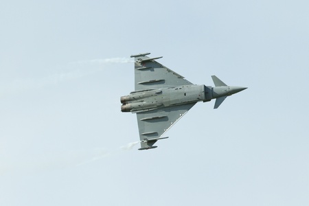 LEEUWARDEN,FRIESLAND,HOLLAND-SEPTEMBER 17: Eurofighter Typhoon at the "Luchtmachtdagen"Â Airshow on September 17, 2011 at Leeuwarden Airfield,Friesland,Hollandのeditorial素材