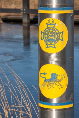 The finish line of the famous dutch Elfstedentocht ice skatingのeditorial素材