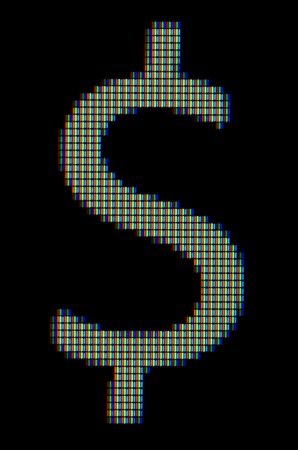 Close-up of the symbol $ on a computer screenの写真素材