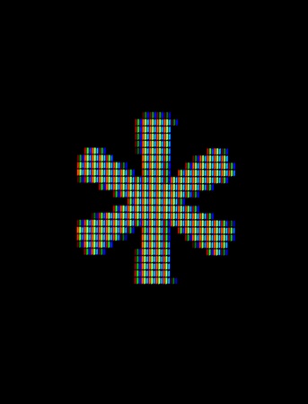 Close-up of the symbol * on a computer screen