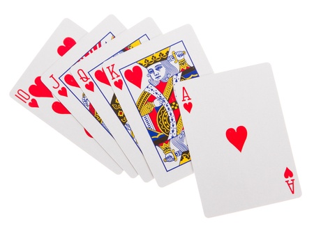 Cards for the poker on the tableのeditorial素材
