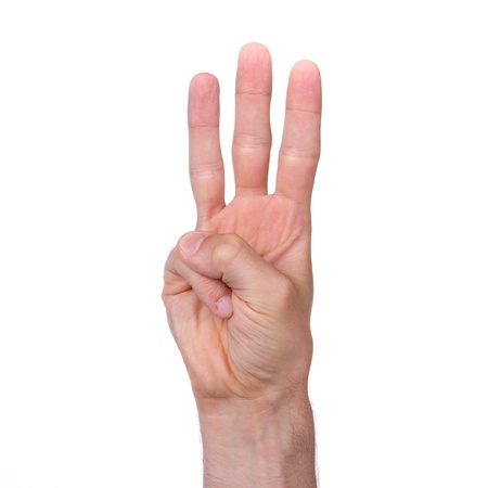 Man's hand isolated on a white background