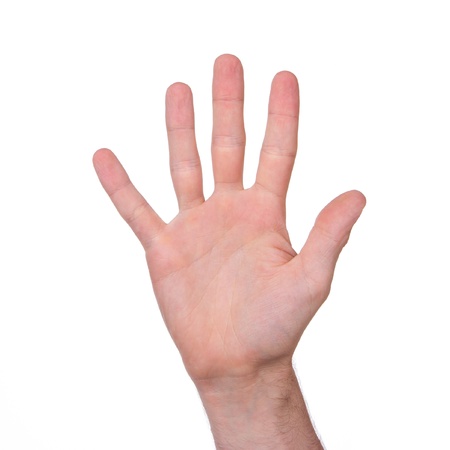 Man's hand isolated on a white background