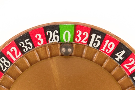 Used very old game, roulette wheel and ballの写真素材