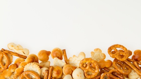 Typical dutch salty snack, isolated on white, room for textの写真素材