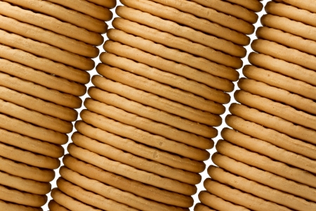 Close up delicious dutch biscuits - isolated on white backgroundの写真素材