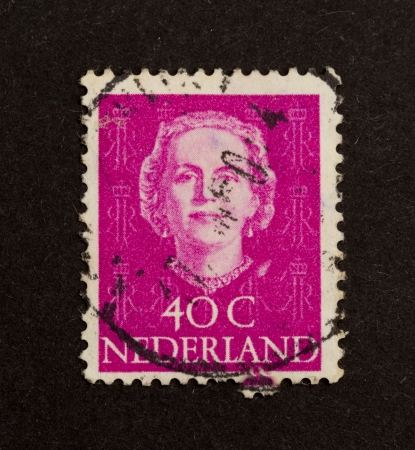 HOLLAND - CIRCA 1970: Stamp printed in the Netherlands shows the head of state, circa 1970の写真素材