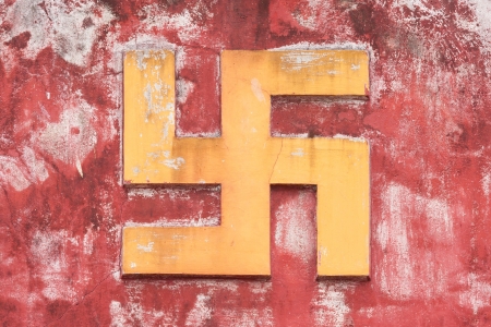 Swastika symbol in decoration in a ancient temple in Vietnam (Nha Trang)のeditorial素材