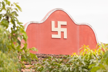 Swastika symbol on top of a temple in Vietnam (Nha Trang)の写真素材