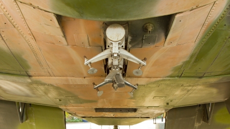 Bomb bay of an old american aircraft used in the Vietnam war