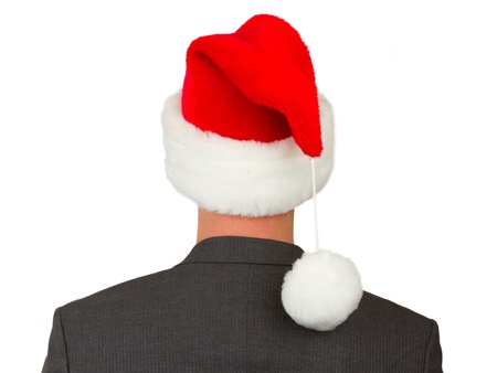 Business man with a santa hat isolatedの写真素材