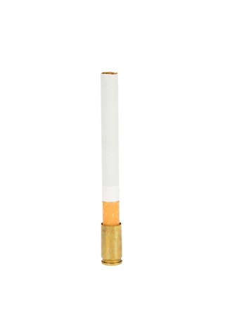 New cigarette like a bullet, isolated on white