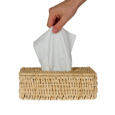 Tissue box isolated on a white backgroundの写真素材