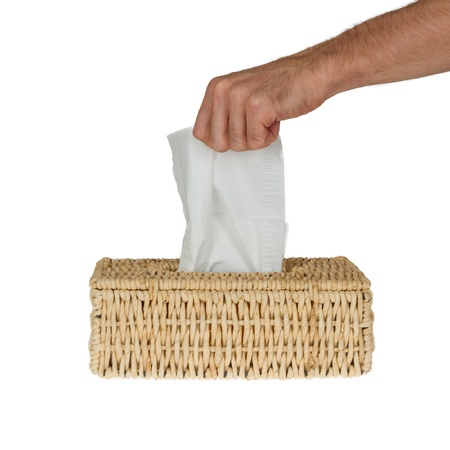 Tissue box isolated on a white backgroundの写真素材