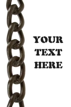Black chain isolated against a white backgroundの写真素材