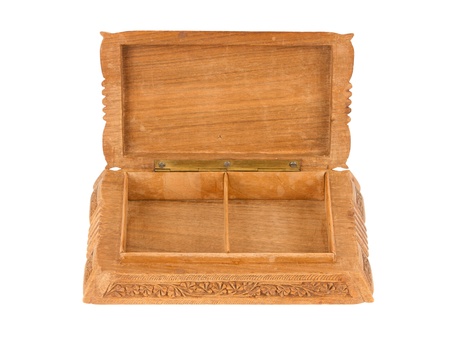 Old wooden chest made in Suriname, isolated on whiteの写真素材