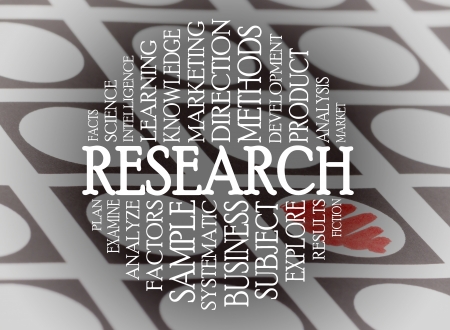 Research cloud concept with a chechlist backgroundの写真素材