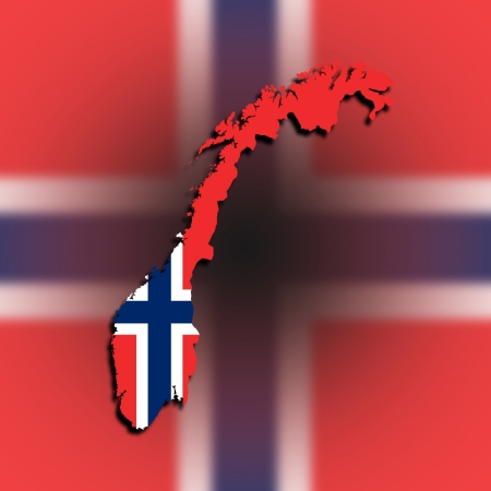 Norway map with the flag inside, isolatedの写真素材