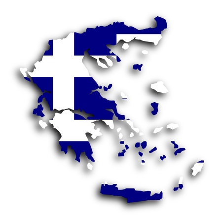 Greece map with the flag inside, isolatedの写真素材