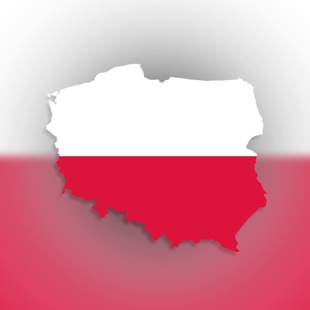 Poland map with the flag inside, isolatedの写真素材