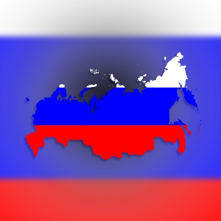 Map of Russia with flag inside, isolatedの写真素材