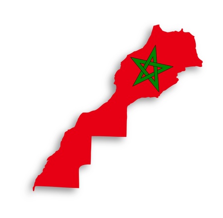 Morocco map with the flag inside, isolatedの写真素材