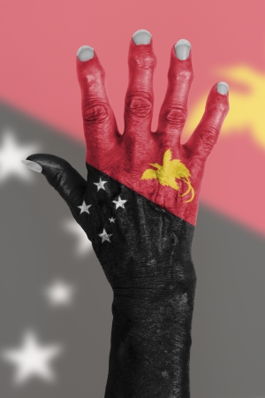 Hand of an old woman with arthritis, isolated on whiteの写真素材