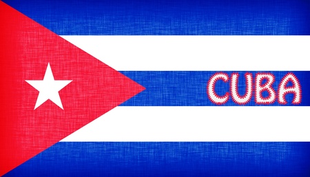 Flag of Cuba stitched with letters, isolatedの写真素材