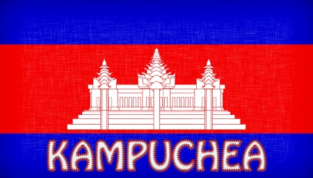 Flag of Cambodia stitched with letters, isolatedの写真素材
