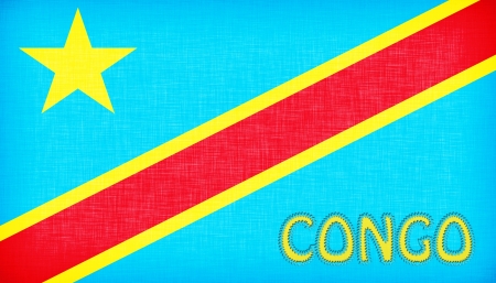 Flag of Congo stitched with letters, isolatedの写真素材
